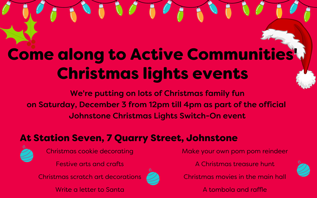 Johnstone Christmas lights events
